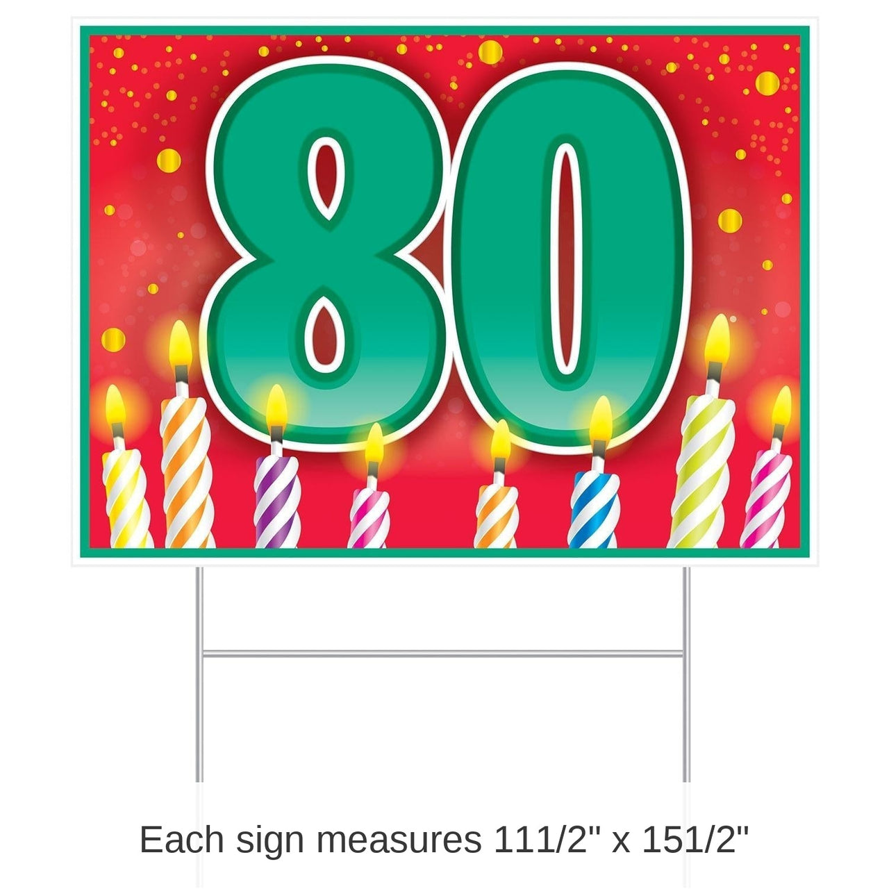 6 Pack Bulk Plastic 80th Birthday Party Yard Sign