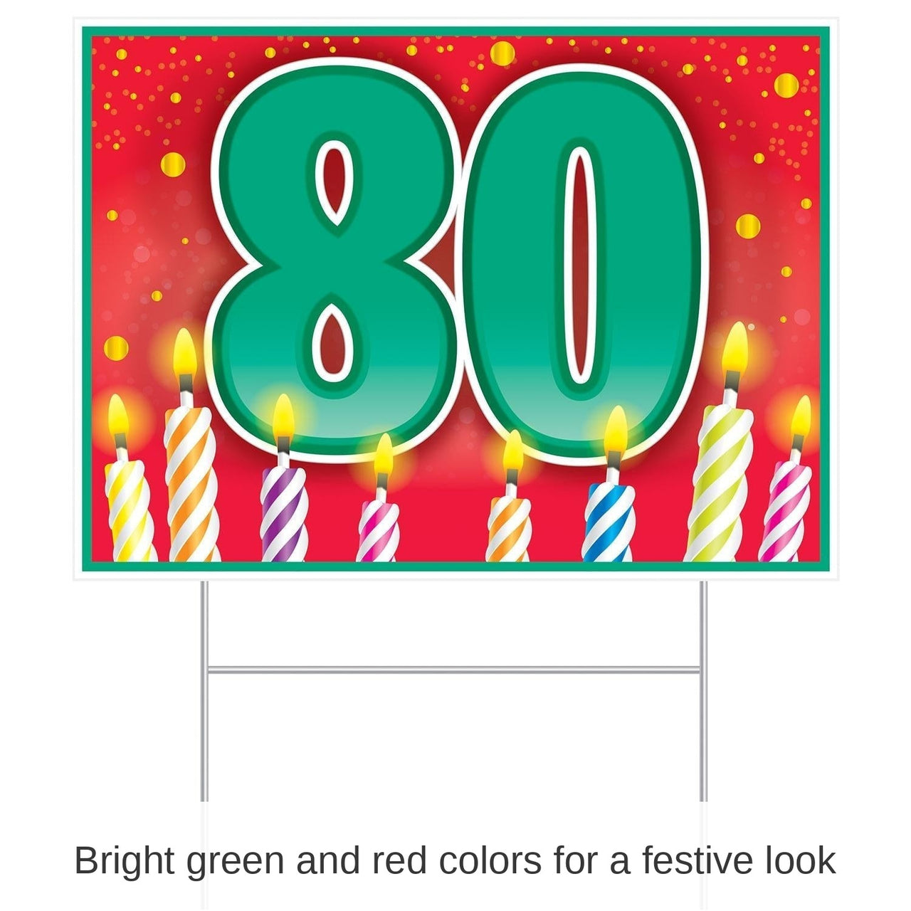 6 Pack Bulk Plastic 80th Birthday Party Yard Sign
