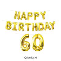6 Pack Bulk Happy Birthday Party 60th Balloon Streamer