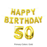 6 Pack Bulk Happy Birthday Party 50th Balloon Streamer