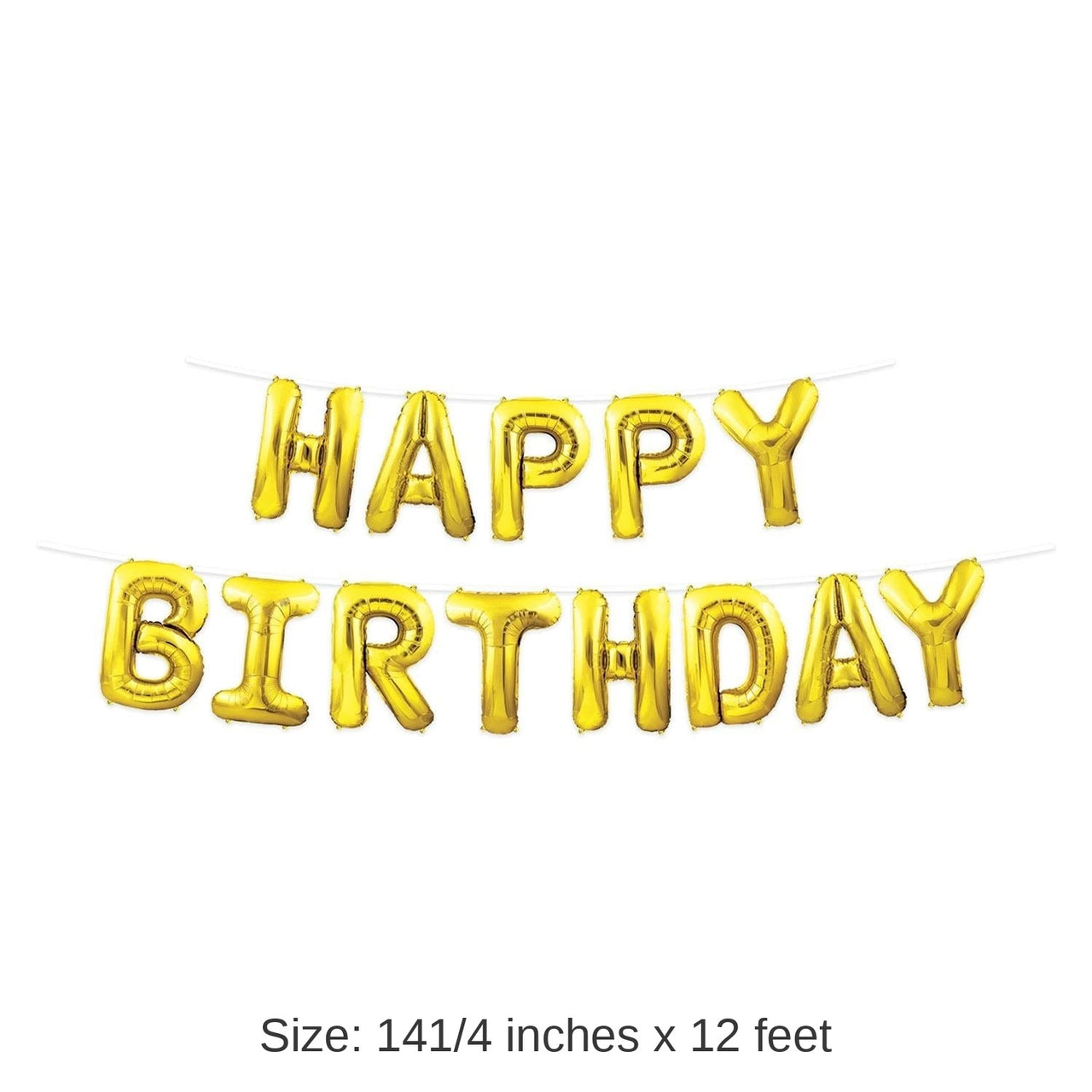 6 Pack Bulk Happy Birthday Party Balloon Streamer - Gold