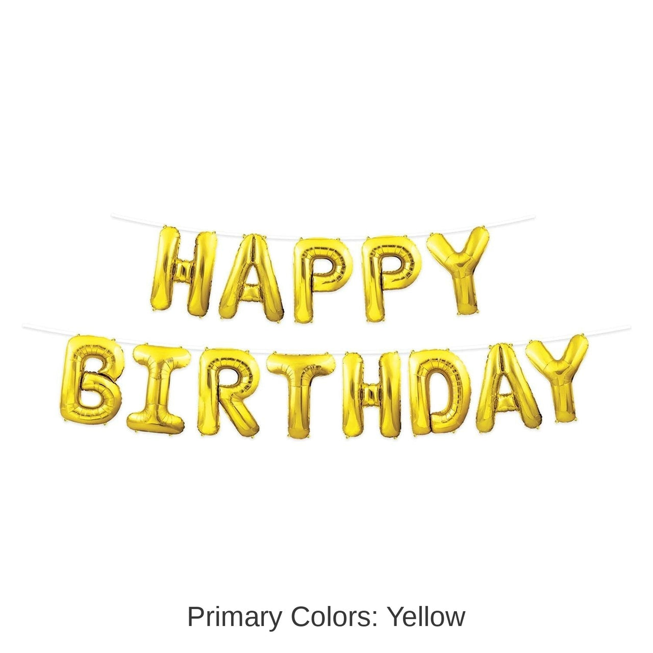 6 Pack Bulk Happy Birthday Party Balloon Streamer - Gold