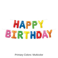 6 Pack Bulk Happy Birthday Party Balloon Streamer - Multi-Color