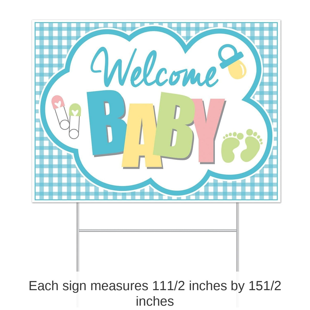 6 Pack Bulk Plastic Welcome Baby Yard Sign