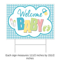 6 Pack Bulk Plastic Welcome Baby Yard Sign
