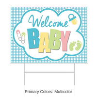 6 Pack Bulk Plastic Welcome Baby Yard Sign