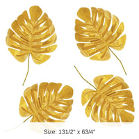 6 Piece Bulk Luau Party Fabric Gold Palm Leaves