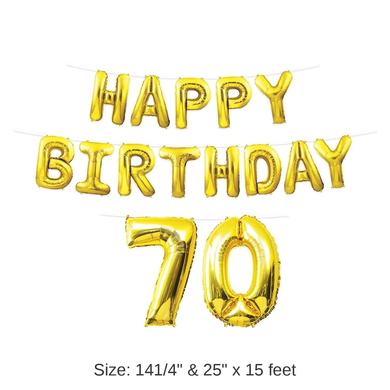 6 Pack Bulk Happy Birthday Party 70th Balloon Streamer