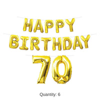 6 Pack Bulk Happy Birthday Party 70th Balloon Streamer