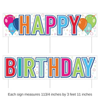 6 Pack Bulk Plastic Jumbo Happy Birthday Party Yard Sign Set