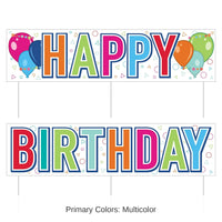 6 Pack Bulk Plastic Jumbo Happy Birthday Party Yard Sign Set