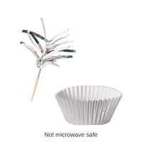 144 Pack Bulk Metallic Party Cupcake Liners & Picks - Silver