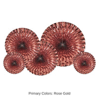 30 Pack Bulk Metallic Party Fans - Rose Gold