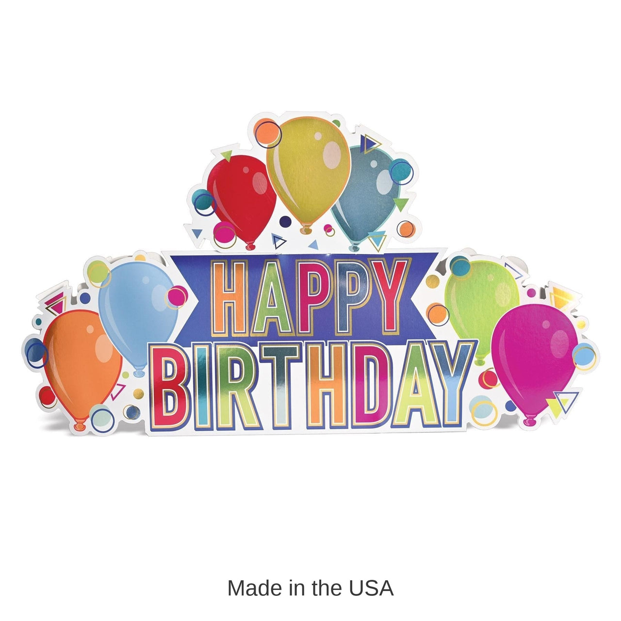 12 Pack Bulk 3-D Foil Happy Birthday Party Centerpiece