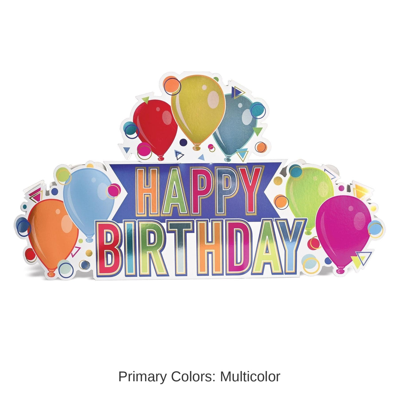 12 Pack Bulk 3-D Foil Happy Birthday Party Centerpiece