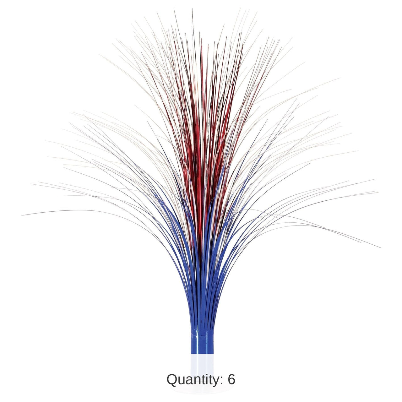 6 Pack Bulk Metallic Spray Centerpiece - red, silver, blue