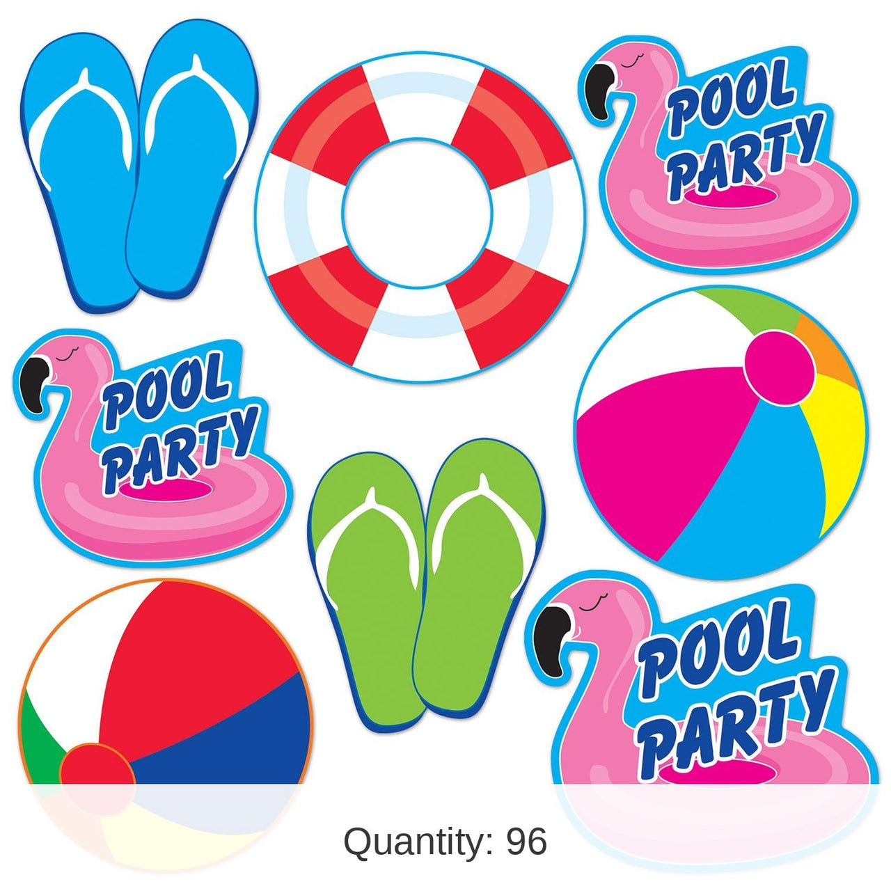96 Pack Bulk Pool Party Cutouts