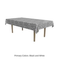 12 Pack Bulk Snow Leopard Print Party Tablecover