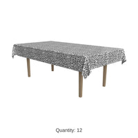 12 Pack Bulk Snow Leopard Print Party Tablecover