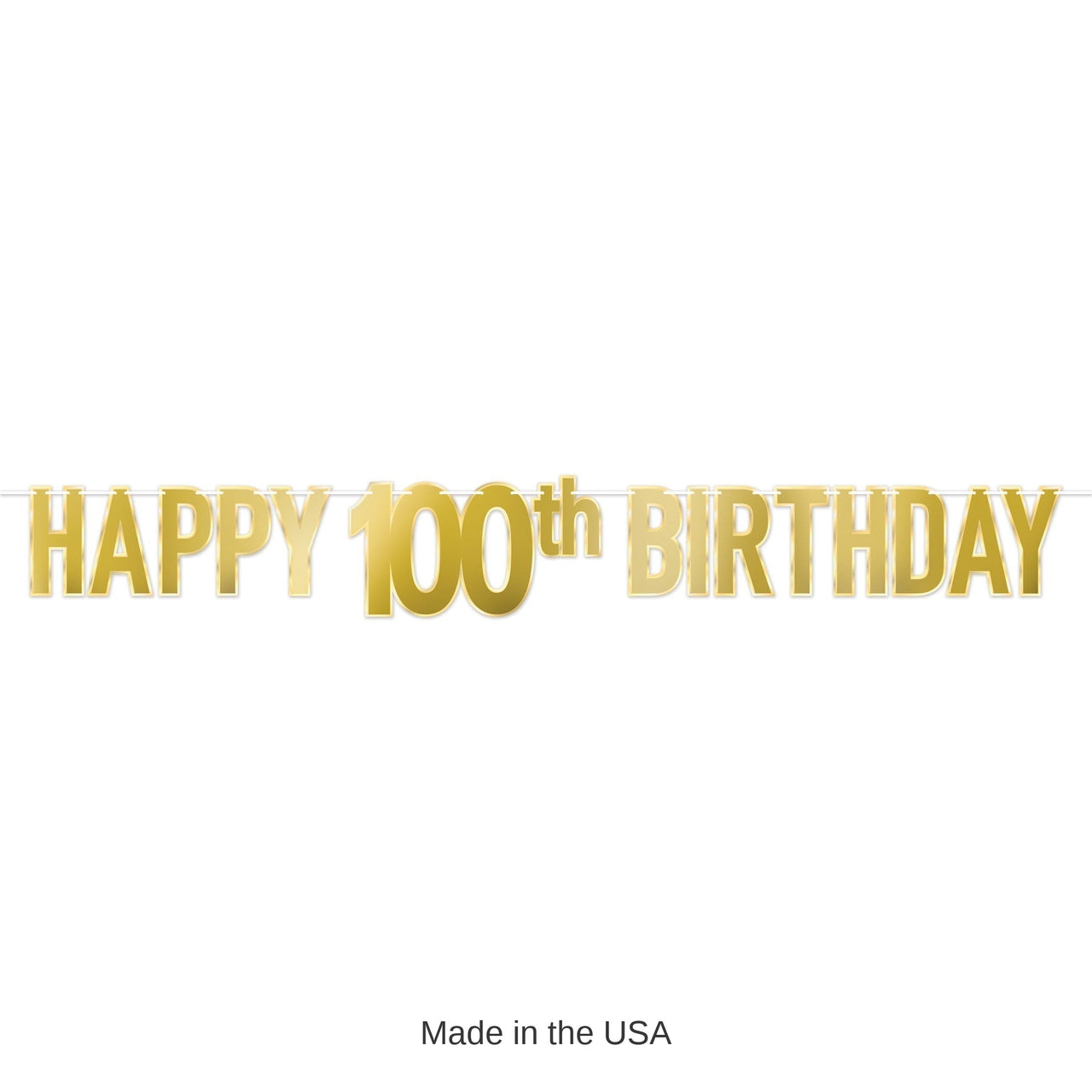 12 Pack Bulk Happy 100th Birthday Streamer Foil Banner Decoration
