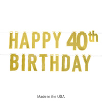 12 Pack Bulk Foil Happy 40th Birthday Party Streamer