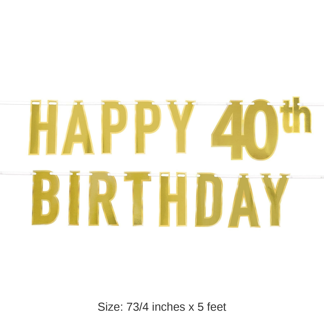 12 Pack Bulk Foil Happy 40th Birthday Party Streamer