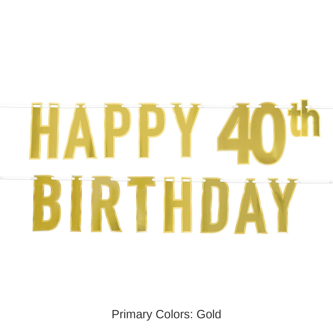 12 Pack Bulk Foil Happy 40th Birthday Party Streamer