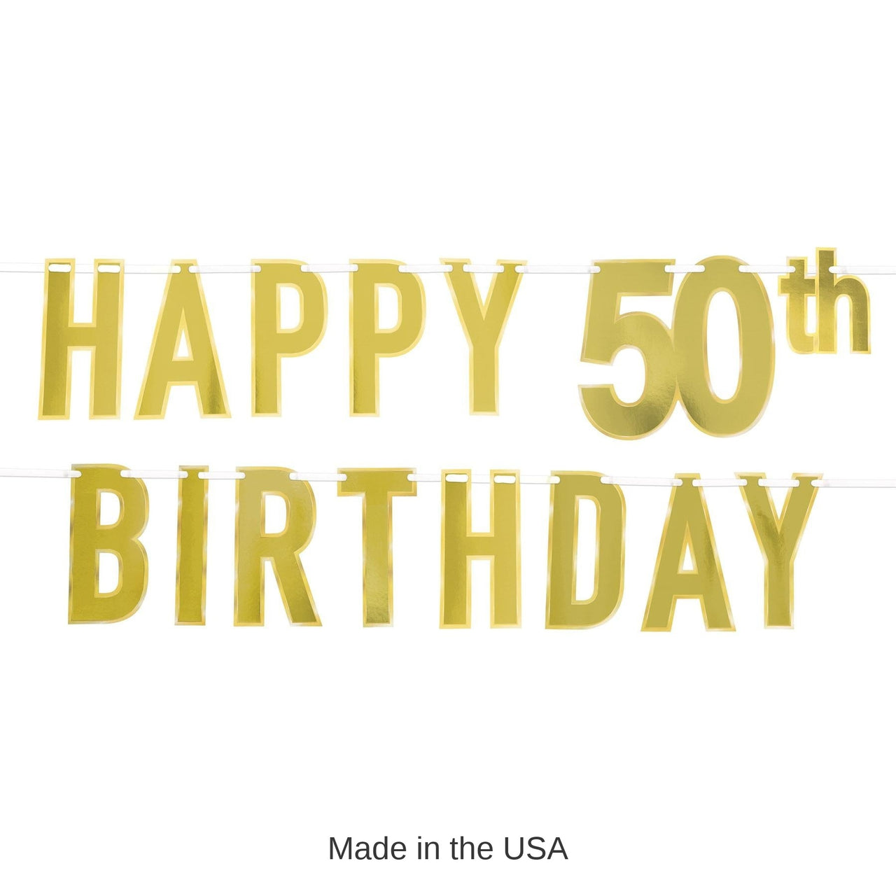 12 Pack Bulk Foil Happy 50th Birthday Party Streamer