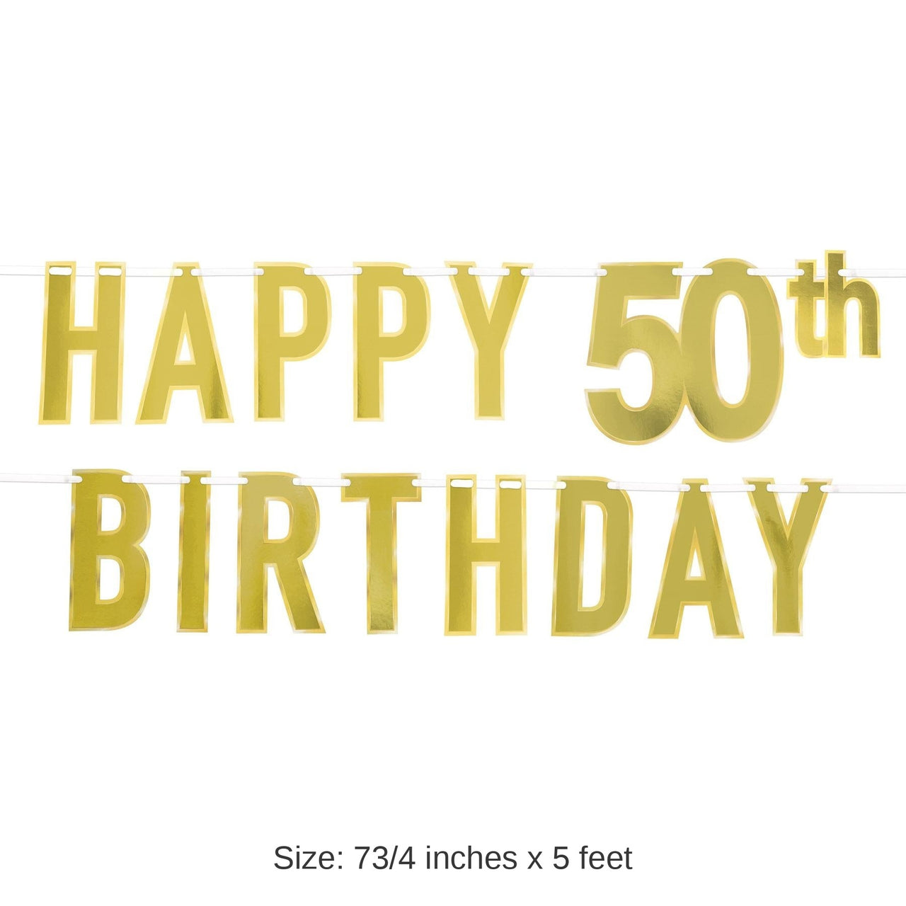 12 Pack Bulk Foil Happy 50th Birthday Party Streamer