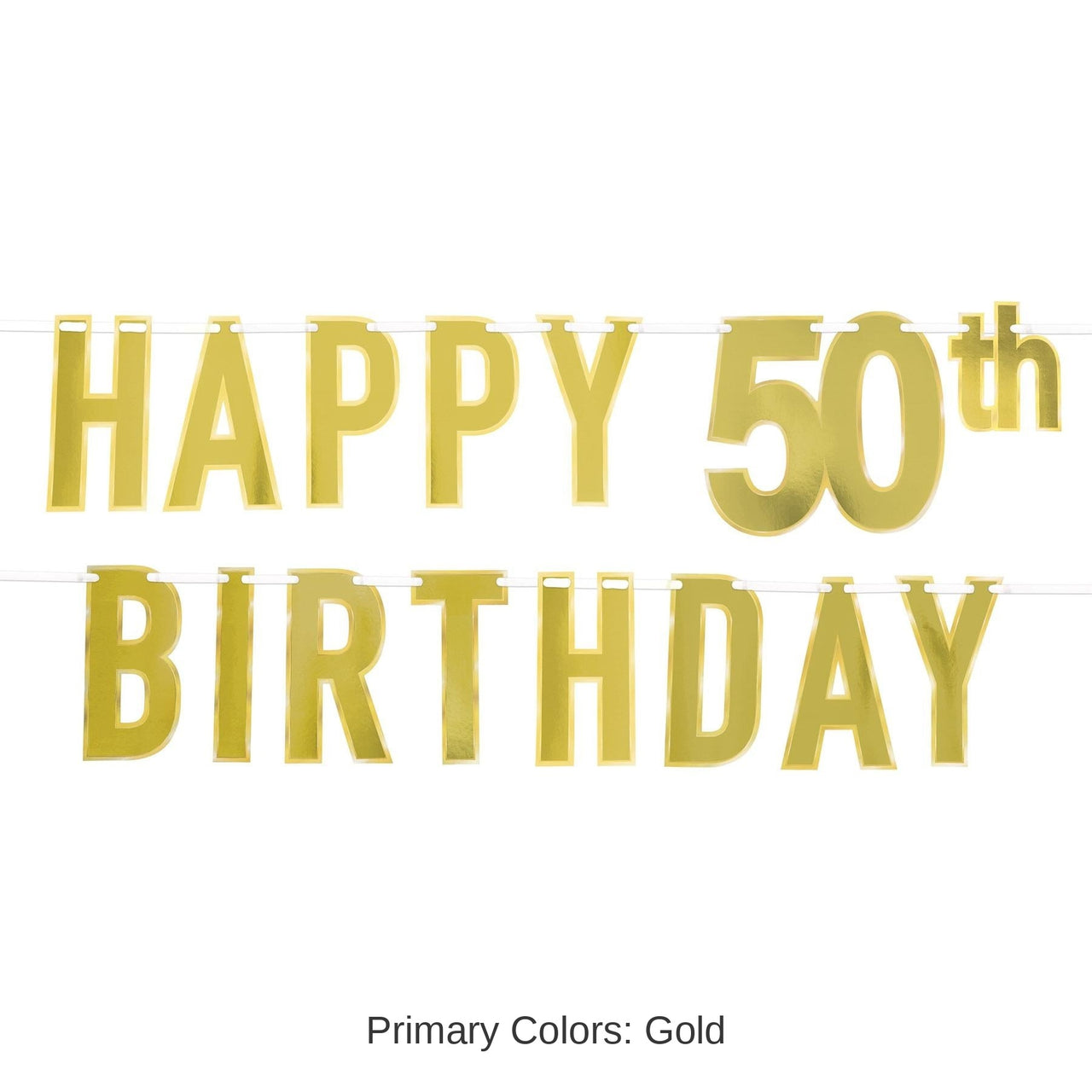 12 Pack Bulk Foil Happy 50th Birthday Party Streamer
