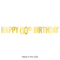 12 Pack Bulk Foil Happy 60th Birthday Party Streamer