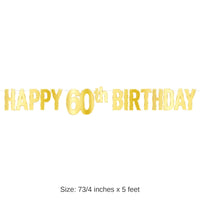 12 Pack Bulk Foil Happy 60th Birthday Party Streamer