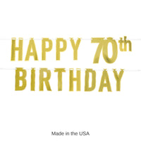 12 Pack Bulk Foil Happy 70th Birthday Party Streamer