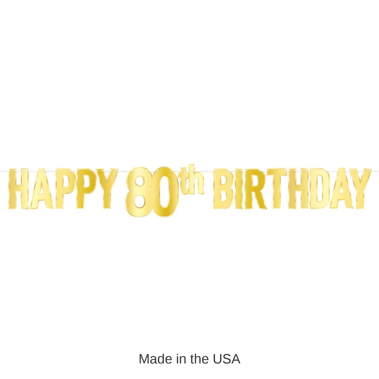 12 Pack Bulk Foil Happy 80th Birthday Party Streamer
