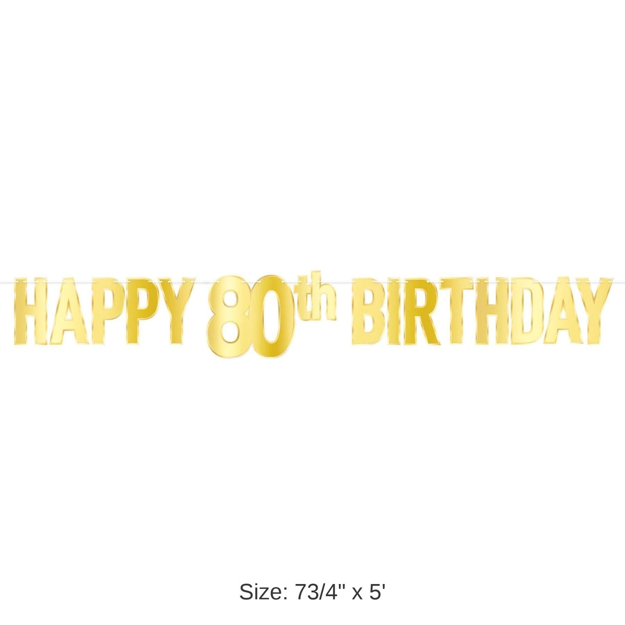 12 Pack Bulk Foil Happy 80th Birthday Party Streamer
