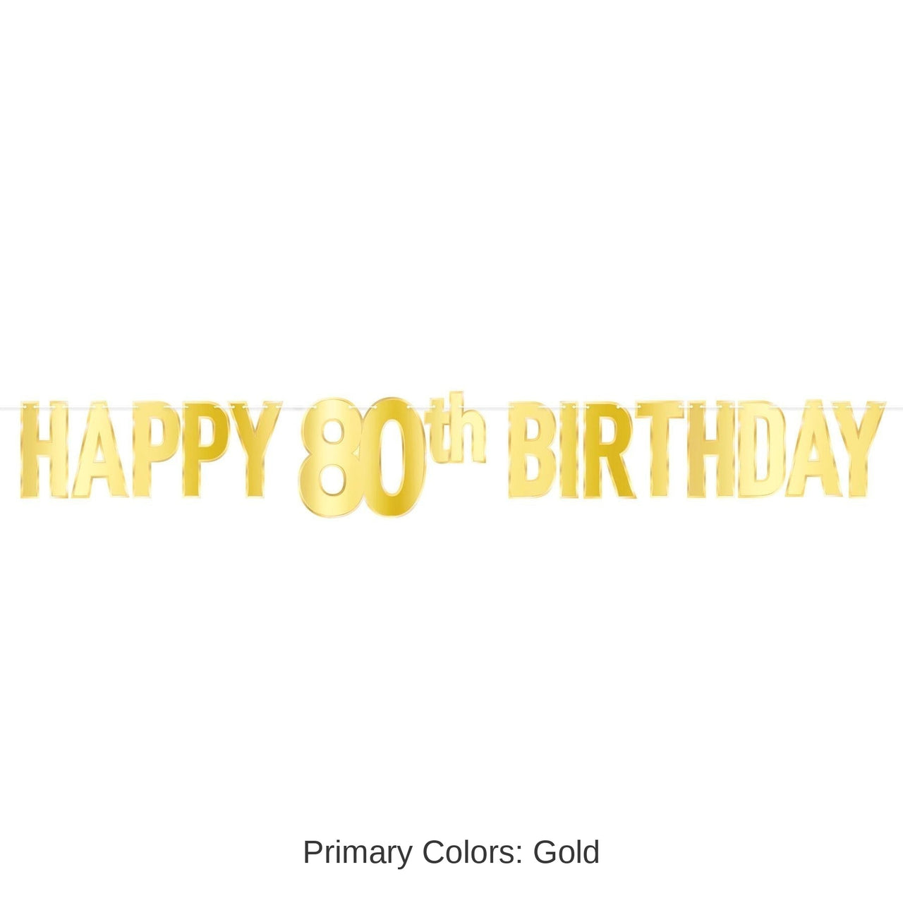 12 Pack Bulk Foil Happy 80th Birthday Party Streamer