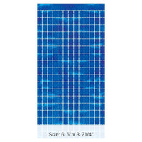 6 Pack Bulk Blue Metallic Party Square Curtain