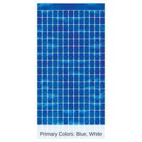 6 Pack Bulk Blue Metallic Party Square Curtain