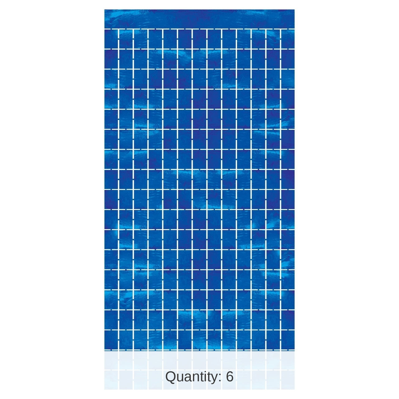 6 Pack Bulk Blue Metallic Party Square Curtain
