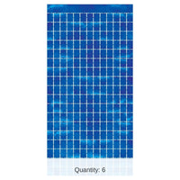 6 Pack Bulk Blue Metallic Party Square Curtain