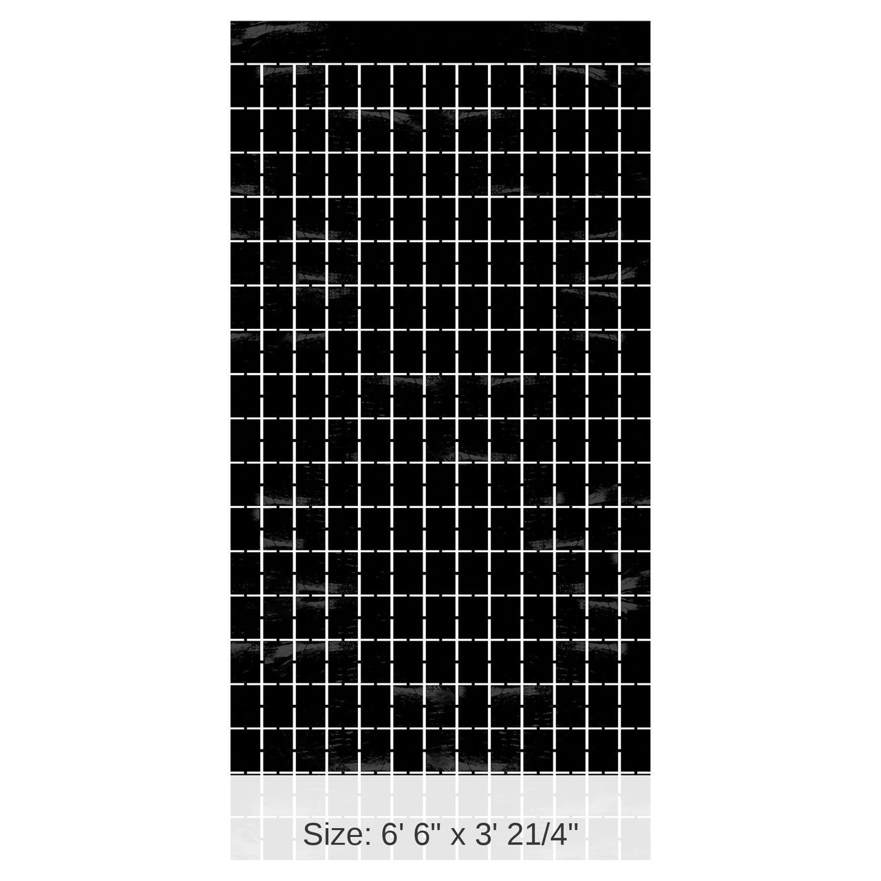 6 Pack Bulk Black Metallic Party Square Curtain