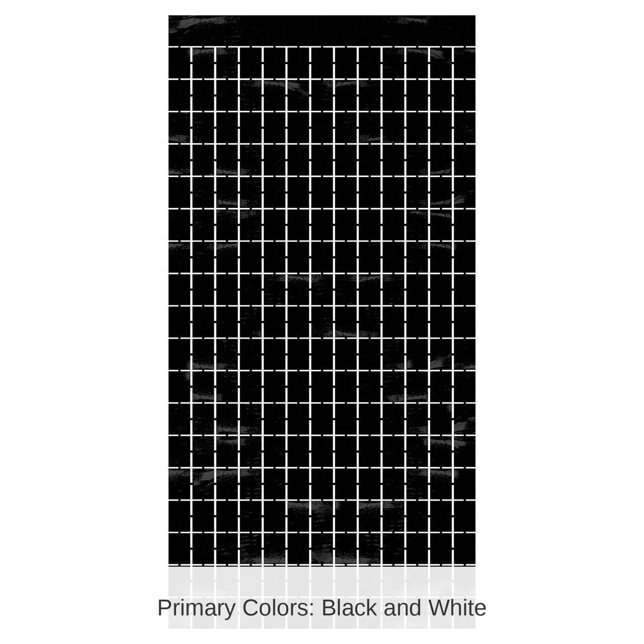 6 Pack Bulk Black Metallic Party Square Curtain