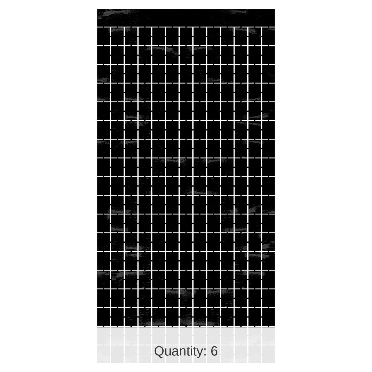 6 Pack Bulk Black Metallic Party Square Curtain