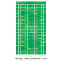 6 Pack Bulk Green Metallic Party Square Curtain
