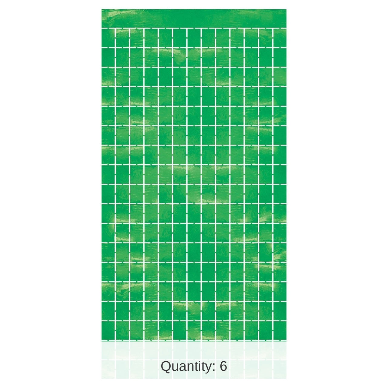 6 Pack Bulk Green Metallic Party Square Curtain