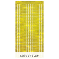 6 Pack Bulk Metallic Party Square Curtain - Gold