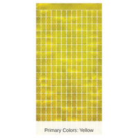 6 Pack Bulk Metallic Party Square Curtain - Gold