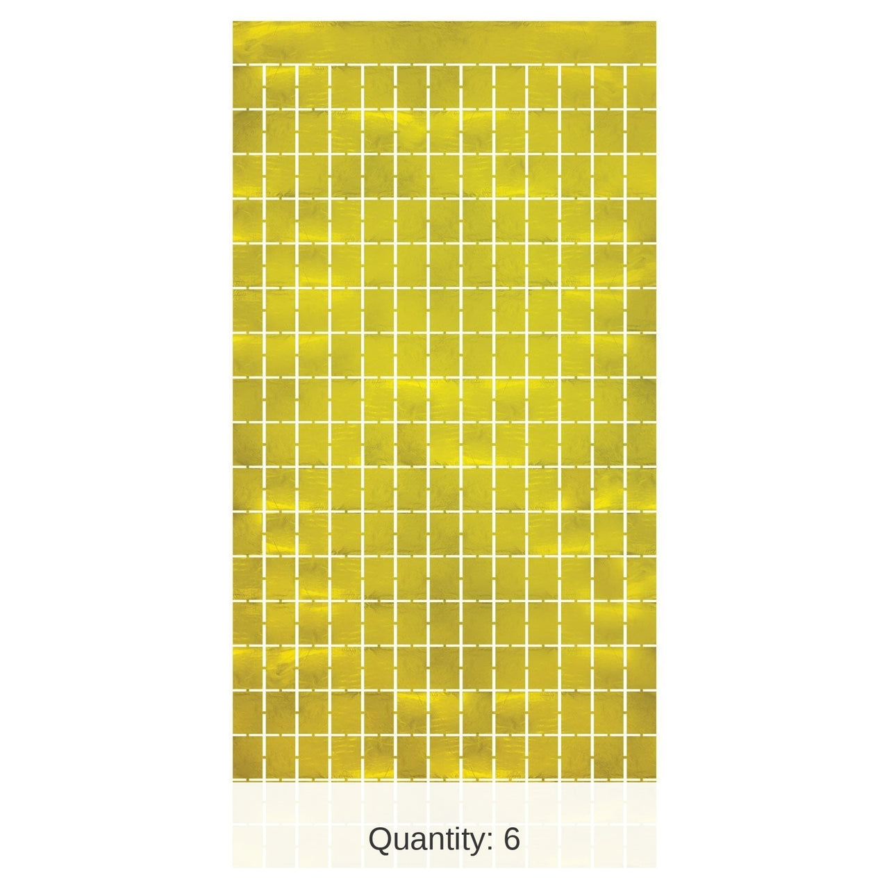 6 Pack Bulk Metallic Party Square Curtain - Gold