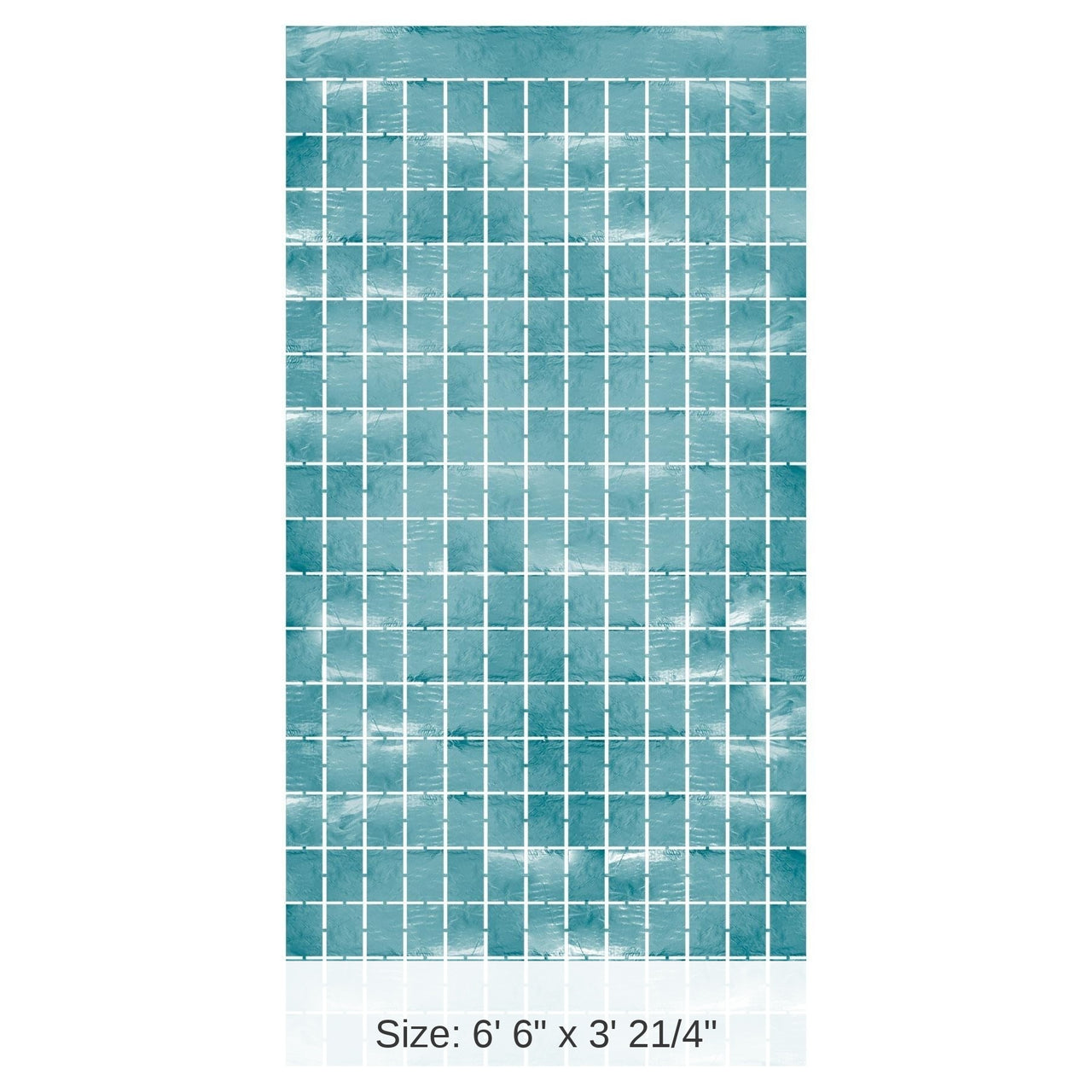 6 Pack Bulk Light Blue Metallic Party Square Curtain