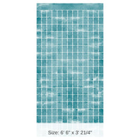 6 Pack Bulk Light Blue Metallic Party Square Curtain